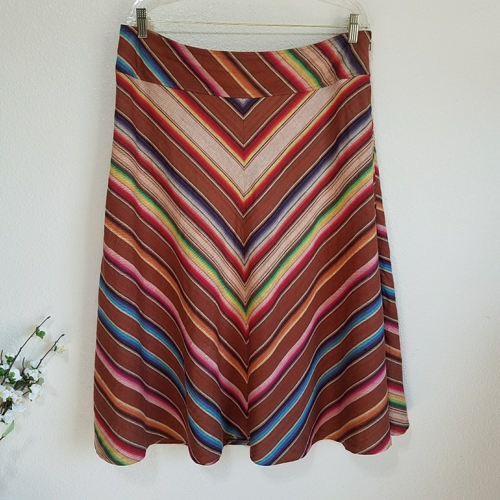 Lauren Ralph Lauren Southwestern Serape Linen Skirt